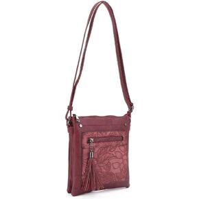 Sara Womens Crossbody Purse - PU Vegan Leather Trendy Shoulder Bag For Women, Small Leather Crossbody Bags