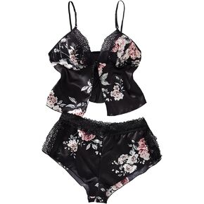Lingerie Set for Women Milky Silk Sexy Pajama Set Camisole Sleepwear