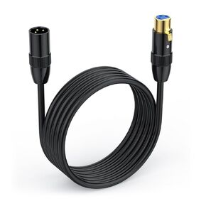 Poyiccot XLR Male to Female Cable 5 Feet, XLR Microphone Cables, Short XLR to XLR Cable, Gold Plated, Oxygen-Free Copper Balanced 3 PIN XLR Microphone Cable for Mic Speaker