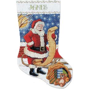 Design Works Crafts Santa's List Counted Cross Stitch Stocking Kit