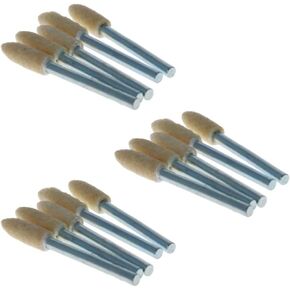 Utoolmart 3mm Wool Felt Mounted Points Peach-Pointed Polishing Bits Burrs Buffing Wheels Grinding Head with 1/8" Shank 10 Pcs