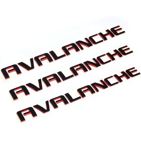3X OEM Black Avalanche Nameplate Emblems Letters 3D Badge for Gm Avalanche Glossy Black