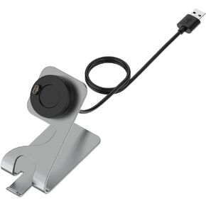 USB Cable Charging Docks for Garmin Fenix 7 7X 7S,Garmin Fenix 6 6X 6S, Garmin Fenix 5 5X 5S,Garmin Epix 2,Garmin Venu 2 2S 2 Plus Smartwatch Charger (Silver)