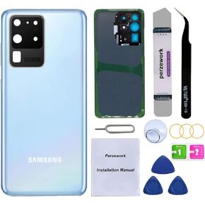 OEM Rear Back Glass Replacement for Samsung Galaxy S20 Plus 6.7 inches with Reparing Toolkit and Pre-Installed Adhesive (Could White)