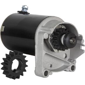 RAREELECTRICAL New Starter Motor Compatible With Briggs & Stratton 14 16 18 Hp Starter 497596 V Twin With Free Gear By Part Numbers 393017 AM38984 394674 394808 435307 497596 497956 AM39287