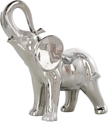 Deco 79 Ceramic Elephant Decorative Sculpture Standing Home Decor Statue, Accent Figurine 10" x 4" x 11", Gold in Saudi Arabia