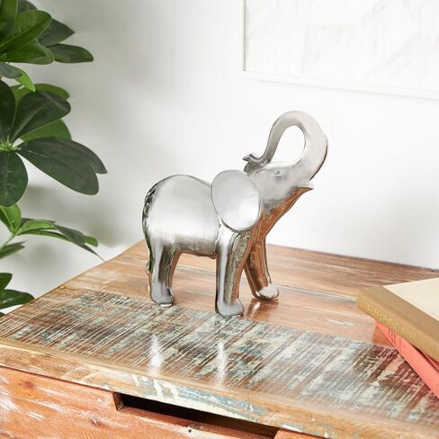 Deco 79 Ceramic Elephant Decorative Sculpture Standing Home Decor Statue, Accent Figurine 10" x 4" x 11", Gold in Saudi Arabia