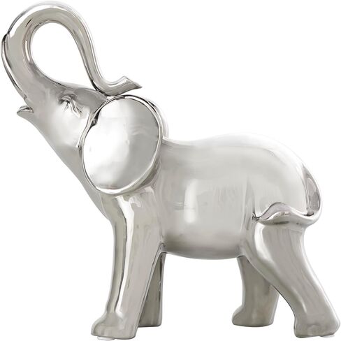 Deco 79 Ceramic Elephant Decorative Sculpture Standing Home Decor Statue, Accent Figurine 10" x 4" x 11", Gold in Saudi Arabia