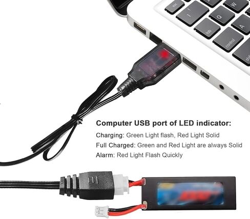 oGoDeal 2 قطعة 2 ثانية 7.4 فولت كابل شاحن USB لبطارية ليبو شحن سريع مع قابس موصل XH-3P لسيارة RC بدون طيار وقارب RC والشاحنات وطائرات الهليكوبتر الرباعية وما إلى ذلك in Kuwait