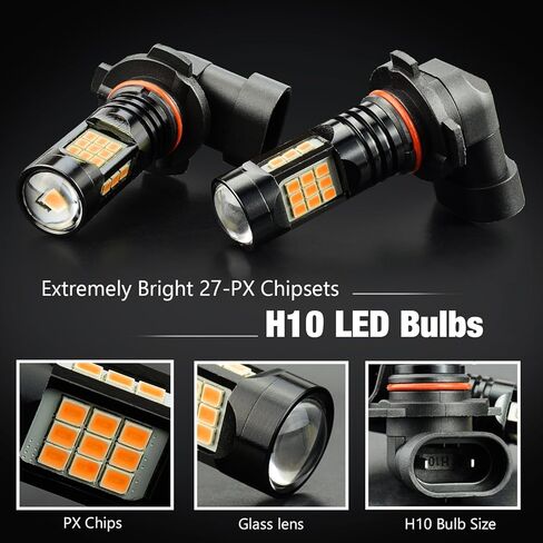 JDM ASTAR Bright Amber PX Chips H10 9145 9140 LED مصابيح الضباب in Kuwait