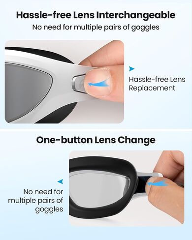 OutdoorMaster Goby Swim Goggles - Anti-fog Swimming Goggles with Lens Interchangeable for Adult Men Women Youth in Saudi Arabia