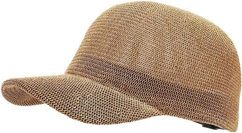 قبعة بيسبول من القش قابلة للتنفس للنساء، لون سادة قابل للتعديل للحماية من الشمس، قبعة بيسبول شبكية للاستخدام الداخلي والخارجي in Kuwait