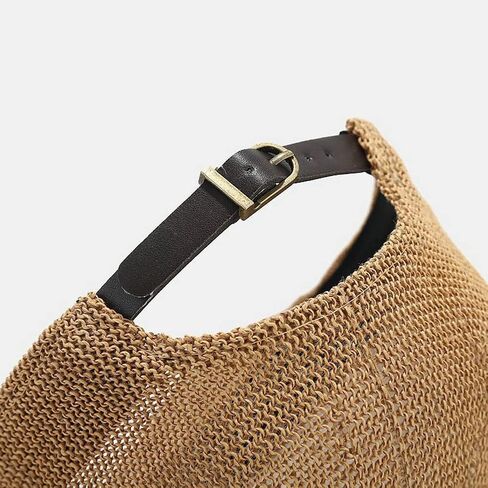 قبعة بيسبول من القش قابلة للتنفس للنساء، لون سادة قابل للتعديل للحماية من الشمس، قبعة بيسبول شبكية للاستخدام الداخلي والخارجي in Kuwait