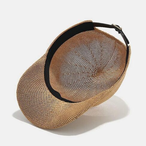قبعة بيسبول من القش قابلة للتنفس للنساء، لون سادة قابل للتعديل للحماية من الشمس، قبعة بيسبول شبكية للاستخدام الداخلي والخارجي in Kuwait