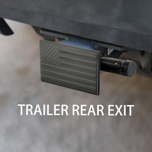 غطاء وصلة مقطورة معدنية باللون الأسود بعلم أمريكي لأجهزة استقبال 2 بوصة، 2 ملحقات شاحنة وصلة مقطورة (مع قفل وصلة مقطورة بقطر 5/8 بوصة in Kuwait