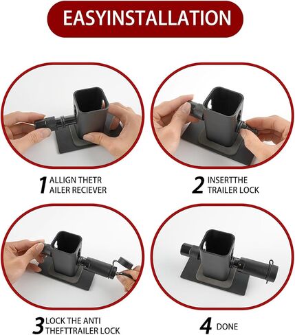 غطاء وصلة مقطورة معدنية باللون الأسود بعلم أمريكي لأجهزة استقبال 2 بوصة، 2 ملحقات شاحنة وصلة مقطورة (مع قفل وصلة مقطورة بقطر 5/8 بوصة in Kuwait