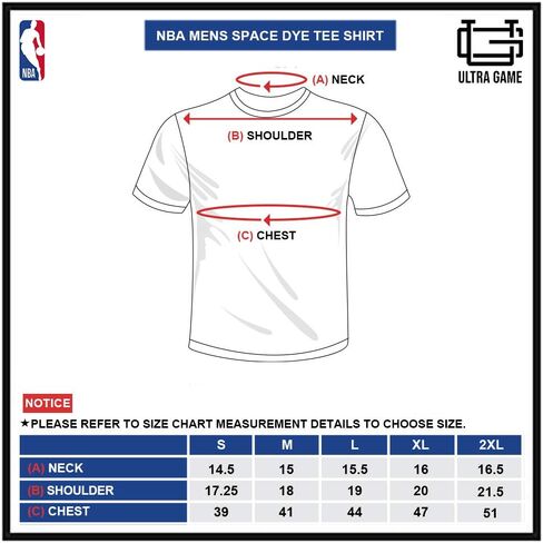 Ultra Game NBA Men's Space Dye Tee Shirt in Saudi Arabia