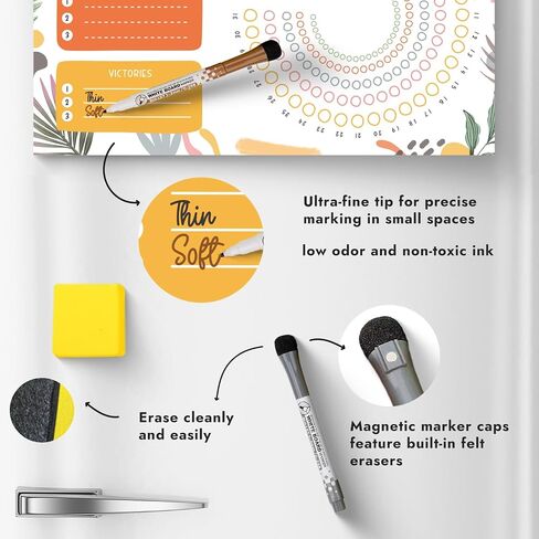 Habit Tracker Journal Workout Motivation Fridge Calendar Dry Erase 12"x16" Health Fitness Goal Tracker Goals Board - To do List and 2 Markers Included in Saudi Arabia