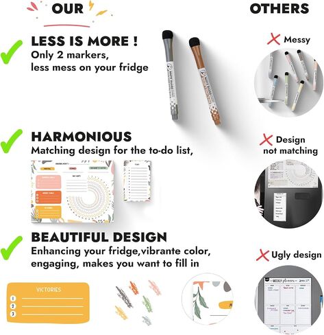 Habit Tracker Journal Workout Motivation Fridge Calendar Dry Erase 12"x16" Health Fitness Goal Tracker Goals Board - To do List and 2 Markers Included in Saudi Arabia