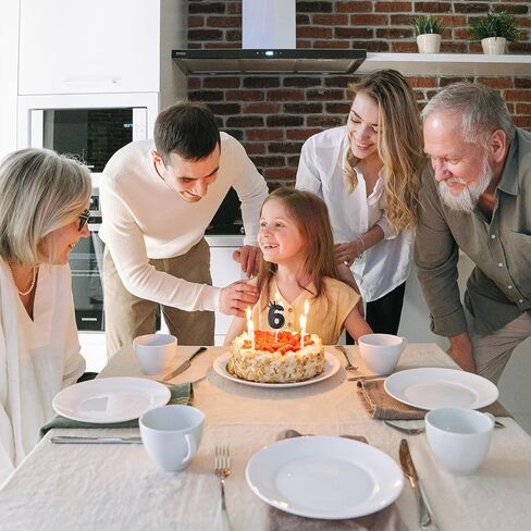 شمعة رقم عيد ميلاد 3 بوصة، شمعة أعلى الكعكة مع تاج شموع كعكة رقمية سوداء شمعة كعكة عيد ميلاد لحفلات الذكرى السنوية لأعياد الميلاد (رقم 6) in Saudi Arabia