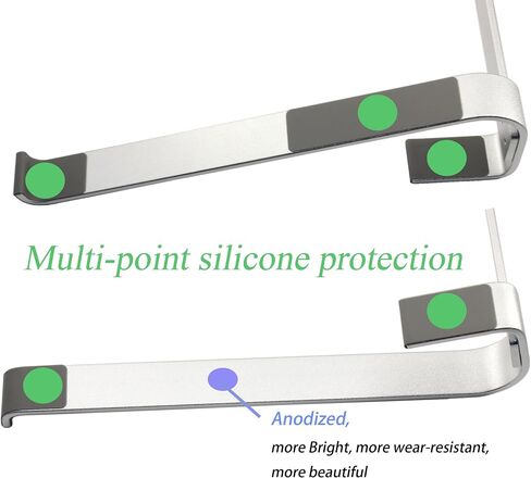 Laptop Stand, Stable Notebook Stand, Ergonomic Anodized Aluminum Computer Stand, Computer Cooling Stand, Silver in Saudi Arabia