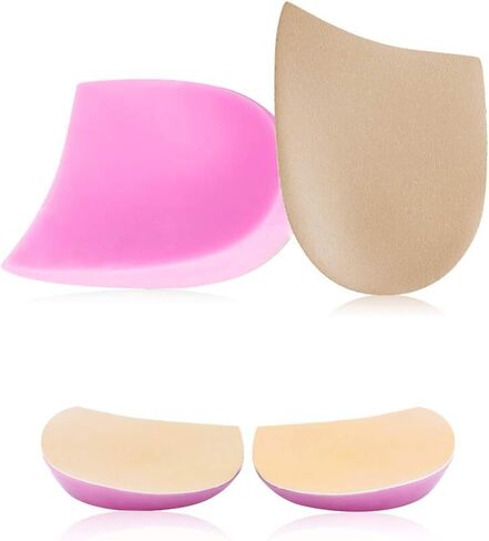 زوج واحد من النعال الداخلية للكعب المتوسط ​​والجانبي من السيليكون، نعال داخلية للكعب التصحيحية للاستلقاء والكب، حشوات أحذية لاصقة من الجل لمحاذاة القدم، آلام الركبة، أرجل القوس، ساق من نوع O/X in Kuwait