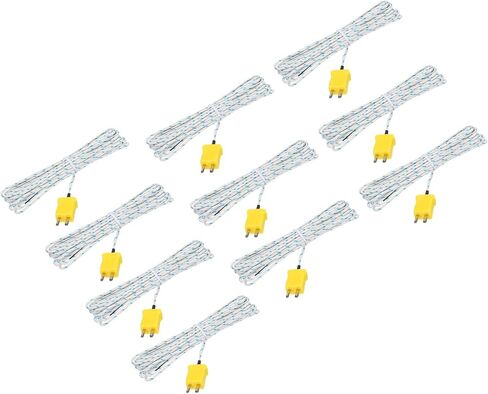 MECCANIXITY 10pcs K Type Thermocouple Mini Connector Temperature Sensor Probes Fiberglass 16ft -50 to 400°C(-58 to 752°F) in Saudi Arabia