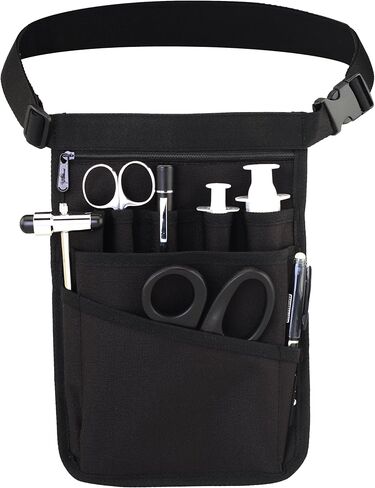 Medical Organizer Belt,Nurse fanny pack, Nurse Fanny Pack for Work ，Kit Practical Waist Bag for Nurses， Fanny Pack for Basics Nurse ，Utility Belt Organizer Bag (YRHS-S-XJ-BLACK) in Saudi Arabia