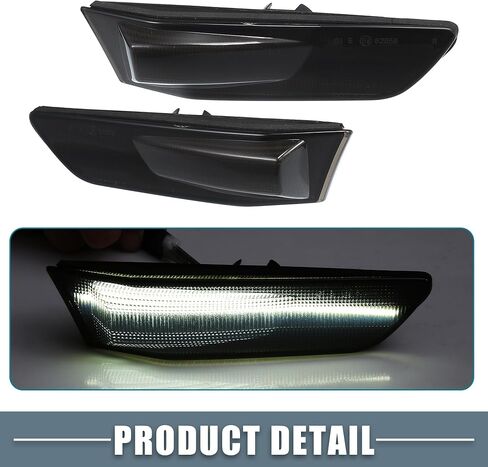 Car LED Side Marker Indicator Turn Signal Light No.26185AM800/26180AM800 for Infiniti G35 Coupe 03-07 Plastic Smoked Lens White Light 1 Pair in Saudi Arabia