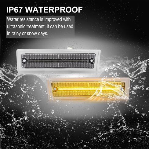 R&F Auto 2PCS LED Smoked Fender Side Marker Lights Replacement for C/K 1500 2500 C10 C20 Suburban Blazer Jimmy Front Bumper Side Marker Reflector Lamp, Replace OEM# GM2551107 GM2550115 915557 915558 in Saudi Arabia
