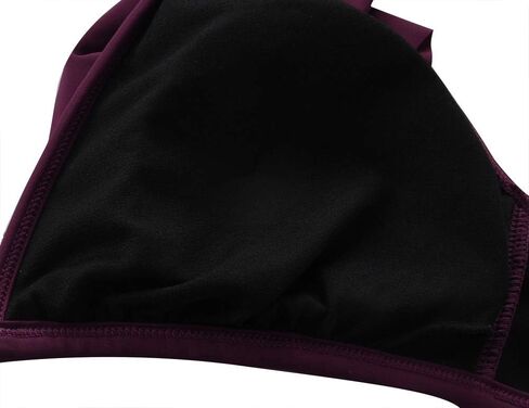 بيكيني نسائي مكشكش من Hilor، ملابس سباحة مثيرة برقبة على شكل حرف V، قمصان سباحة رافعة للأعلى in Kuwait