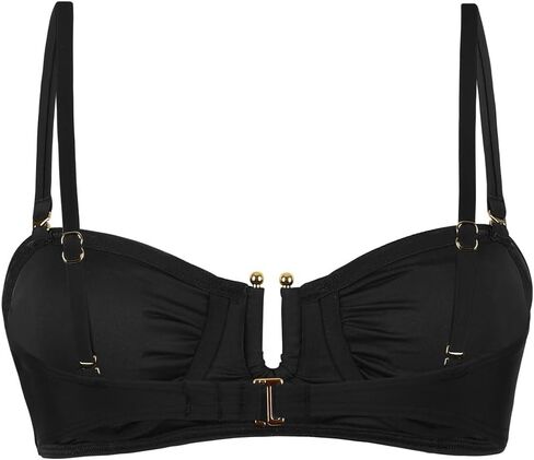 Hilor المرأة السوداء Underwire بيكيني قمم حمالة صديرية دائرية ملابس السباحة الاغراء رفع ثوب السباحة أعلى فقط 6 in Kuwait