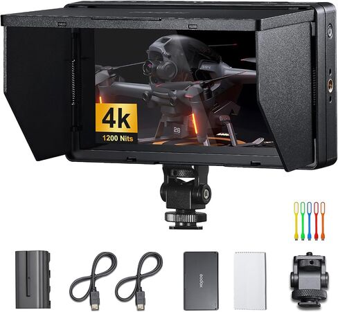 Godox GM55 شاشة تعمل باللمس DSLR كاميرا مراقبة ميدانية 5.5 بوصة 4K 410nit 4K HDMI داخل وخارج التركيز التعرض 3D LUT 160 درجة زاوية رؤية واسعة DC / بطارية 8V / 1.5A تعمل بالطاقة 1920x1080 شاشة خارجية in Saudi Arabia