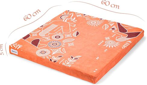 سجادة اليوغا والتأمل المربعة من الإسفنج Zaveur Royal Court مع غطاء مخملي - سجادة تمرين إسفنجية سميكة كبيرة - سجادة أرضية مبطنة كبيرة غير قابلة للانزلاق - وسادة توازن للأرضية من الإسفنج السميك in Kuwait