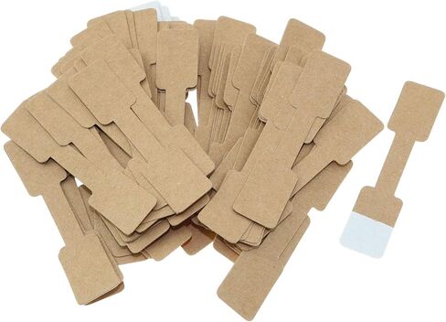 100 Pieces Jewelry Display Cards Labels Ring Sticker Hangtags, Blank Brown Paper Price Tag Labels, Square in Saudi Arabia