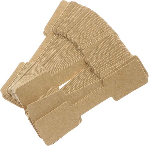 100 Pieces Jewelry Display Cards Labels Ring Sticker Hangtags, Blank Brown Paper Price Tag Labels, Square in Saudi Arabia