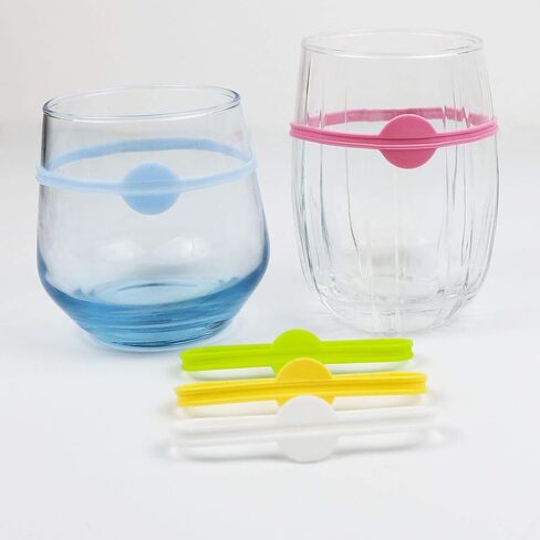 24Pcs Wine Glass Markers for Drinks, Glass Tags, Cocktail Drink Markers, Suitable for Bottle Identification for Bar Parties Champagne Stem Glasses, or Families in Saudi Arabia