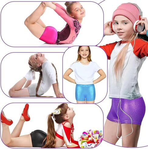 Girls Dance Short Gymnastics Shorts for Girls Metalli Sparkle Glitter Tumbling Bottoms in Saudi Arabia