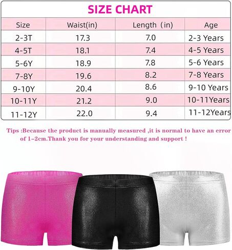 Girls Dance Short Gymnastics Shorts for Girls Metalli Sparkle Glitter Tumbling Bottoms in Saudi Arabia