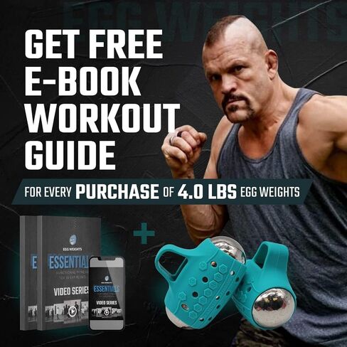 Egg Weights Knockout 4.0 lbs Hand Dumbbell Sets Bismuth Hand Weights with Anti-Slip Silicone Rubber Finger Loop for Shadowboxing, Kickboxing for Men and Women - 2 Eggs, 2.0 lbs Each + Free E-Book Workout Guide in Saudi Arabia