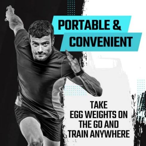 Egg Weights Knockout 4.0 lbs Hand Dumbbell Sets Bismuth Hand Weights with Anti-Slip Silicone Rubber Finger Loop for Shadowboxing, Kickboxing for Men and Women - 2 Eggs, 2.0 lbs Each + Free E-Book Workout Guide in Saudi Arabia