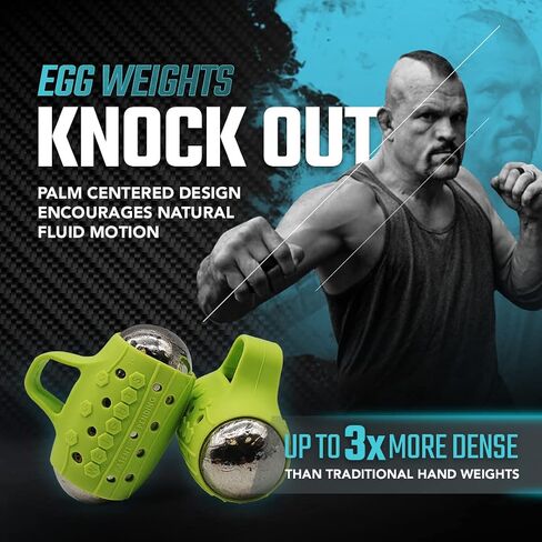 Egg Weights Knockout 4.0 lbs Hand Dumbbell Sets Bismuth Hand Weights with Anti-Slip Silicone Rubber Finger Loop for Shadowboxing, Kickboxing for Men and Women - 2 Eggs, 2.0 lbs Each + Free E-Book Workout Guide in Saudi Arabia