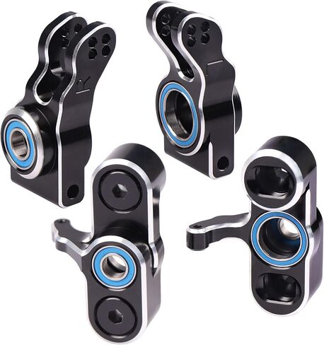 2-Pack Front Steering Knuckles Caster Blocks and Rear Hub Set w/Bearings Upgrade Parts for Arrma RC 1/8 Typhon Talion 1/7 Felony Mojave Limitless Car, Replace AR330187 AR330193 (Navy Blue) in Saudi Arabia