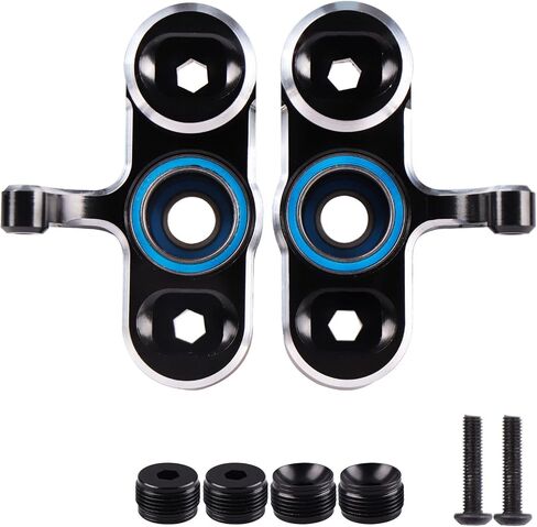 2-Pack Front Steering Knuckles Caster Blocks and Rear Hub Set w/Bearings Upgrade Parts for Arrma RC 1/8 Typhon Talion 1/7 Felony Mojave Limitless Car, Replace AR330187 AR330193 (Navy Blue) in Saudi Arabia