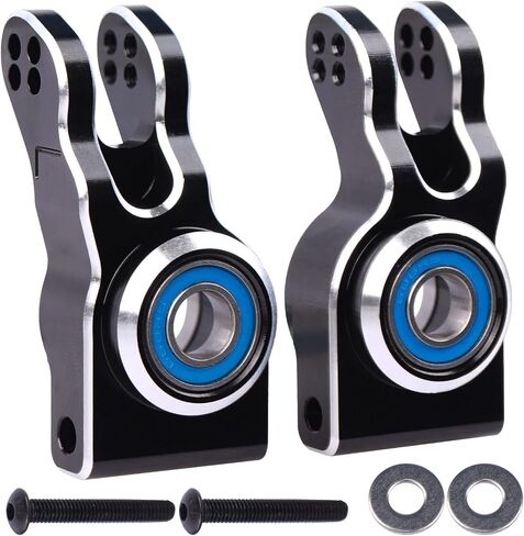 2-Pack Front Steering Knuckles Caster Blocks and Rear Hub Set w/Bearings Upgrade Parts for Arrma RC 1/8 Typhon Talion 1/7 Felony Mojave Limitless Car, Replace AR330187 AR330193 (Navy Blue) in Saudi Arabia