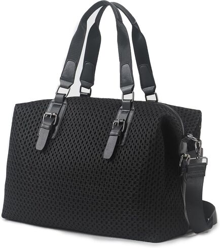 Travel Duffle Bag Weekender Bag with Waterproof Pouch Carry on Overnight Bag with luggage sleeve for travel,black in Saudi Arabia