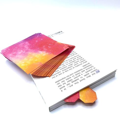 Origami Kit, 400 Sheets Double-Sided Galaxy Pattern Origami Paper with 100 Sheets of Each Galaxy pattern, DIY Crafts for Kids, School Projects, Decoration (3.75"x3.75"), and note writting in Saudi Arabia