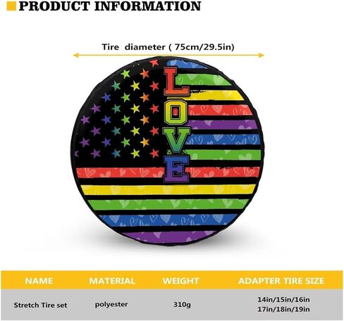 chaqlin American Eagle Flag Spare Tire Cover Waterproof UV Sun Wheel Covers Fit for Trailer, RV, SUV 14-19 Inch for Diameter 60-89cm in Saudi Arabia