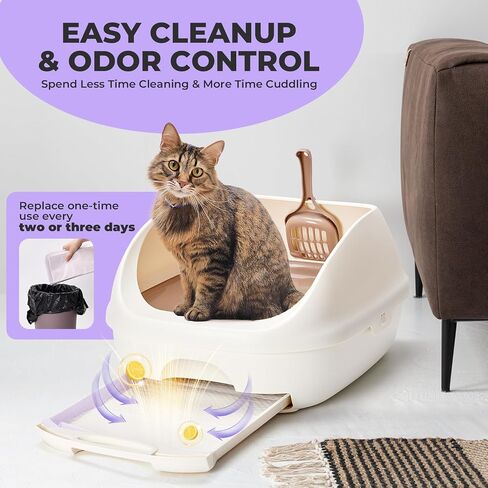 Cat Pads Refills for Litter Box: Cat Litter Mat for Tidy Cats Breeze Litter System - Thickened 6-Layer Super Absorbent Breeze Pads - 16.9" X 11.4" Odor Control - Lemon Scent - Pack of 40 in Saudi Arabia