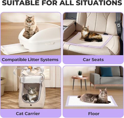 Cat Pads Refills for Litter Box: Cat Litter Mat for Tidy Cats Breeze Litter System - Thickened 6-Layer Super Absorbent Breeze Pads - 16.9" X 11.4" Odor Control - Lemon Scent - Pack of 40 in Saudi Arabia
